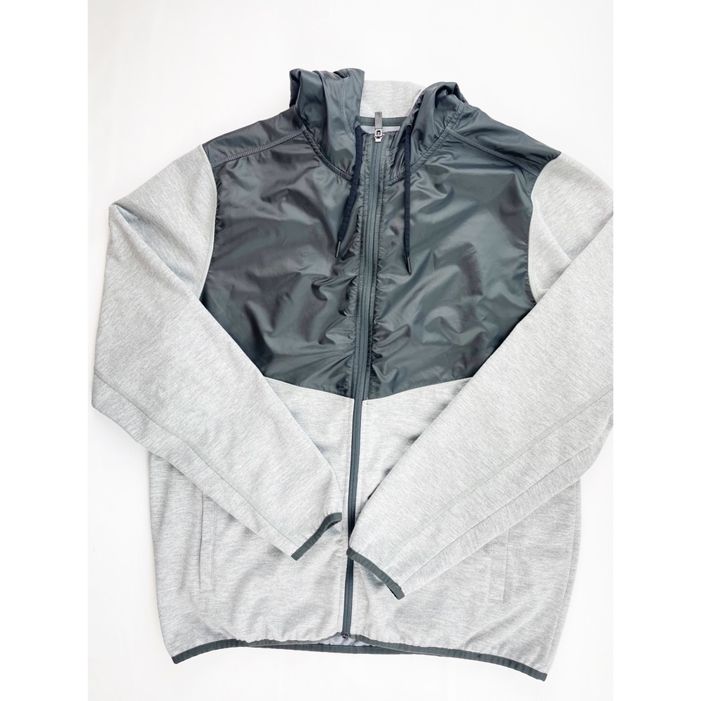 Rhone Tech Terry Color Block Gray Hoodie Jacket